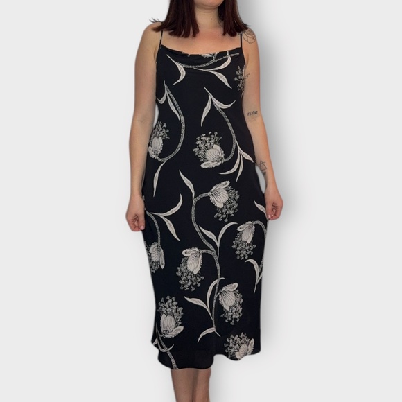 Joie “Marcenna” Black & White Floral, Midi Dress - Picture 2 of 5